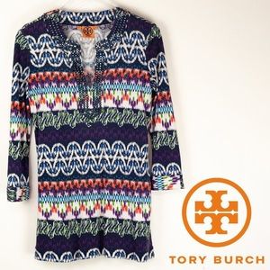 Tory Burch Tribal Ikat Silk Tunic size small